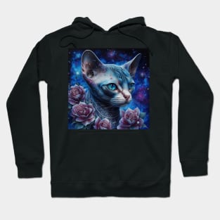 Blue Galaxial Sphynx Hoodie